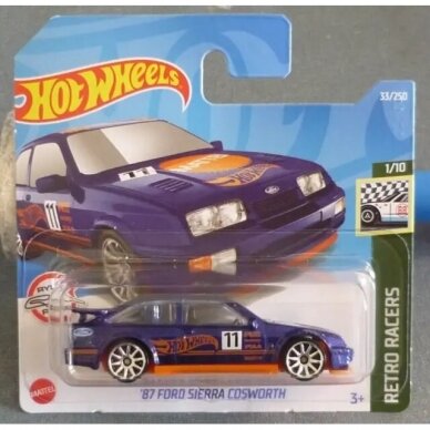 Hot Wheels Mainline 87 Ford Sierra Cosworth purple short card