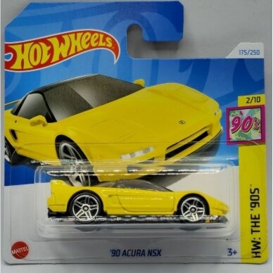 Hot Wheels Mainline 90 Acura NSX Yellow  Short Card