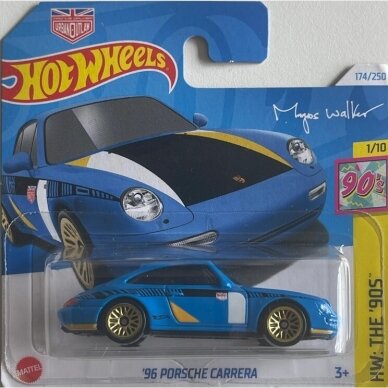 Hot Wheels Mainline Modeliukas 96 Porsche Carrera Blue Short card (yra Sandėlyje)