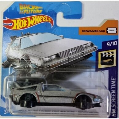 Hot Wheels Mainline Modeliukas Back To the Future Time Machine Hover Mode grey short card