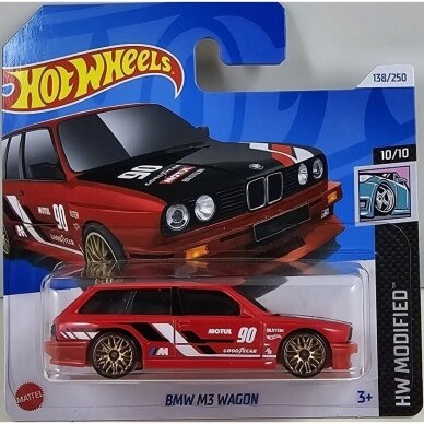 Hot Wheels Mainline Modeliukas BMW M3 Wagon red E36 Short Card (yra Sandėlyje)