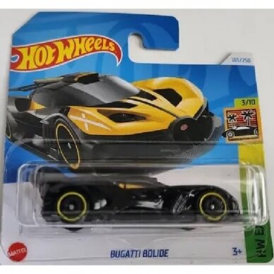 Hot Wheels Mainline Bugatti Bolide Yellow Short card