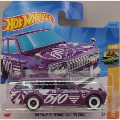 Hot Wheels Mainline Datsun Bluebird Wagon 510 purple short card