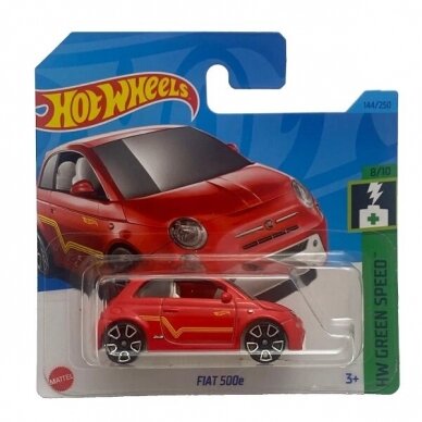 hot Wheels Mainline Modeliukas Fiat 500E red short card (yra sandėlyje)