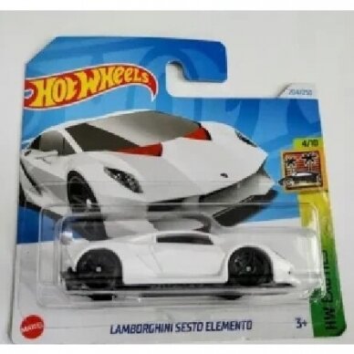 Hot Wheels Mainline Lamborghini Sesto Elemento White Short Card