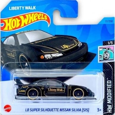 Hot Wheels Mainline LB Super Silhouette Nissan Silvia S15 black short card
