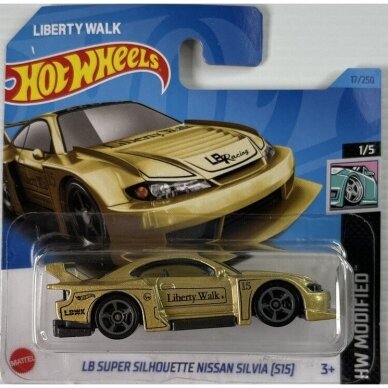 Hot Wheels Mainline Modeliukas LB Super Silhouette Nissan Silvia (s15) gold short card