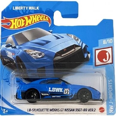 Hot Wheels Mainline Modeliukas LB Super Silhouette Wroks GT Nissan 35GT-RR ver.2 blue short card (yra Sandėlyje)