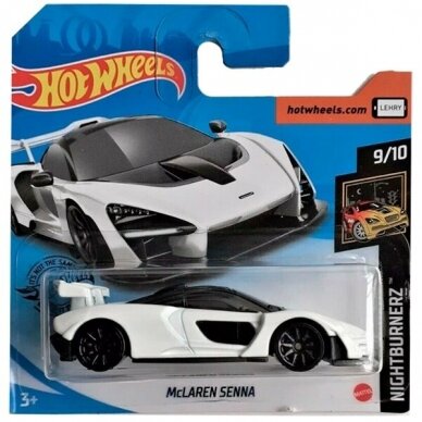 Hot Wheels Mainline Modeliukas McLaren Senna white short card