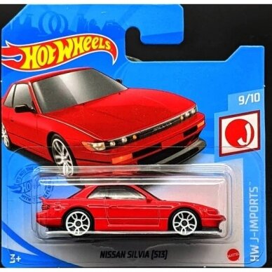 Hot Wheels Mainline Modeliukas Nissan Silvia S13 red short card