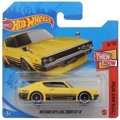 Hot Wheels Mainline Modeliukas Nissan Skyline 2000 gt-r yellow short card