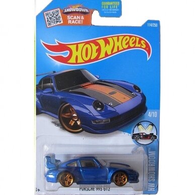 Hot Wheels Mainline Porsche 993 GT2 blue/orange (card condition 9/10)