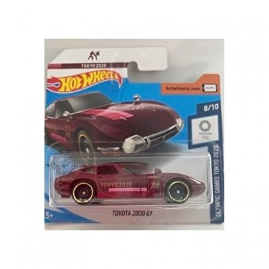 Hot Wheels Mainline Modeliukas Toyota 2000 GT red Tokyo 2020 short card