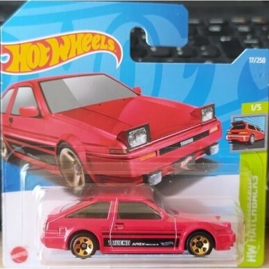 Hot Wheels Mainline Modeliukas Toyota ae86 sprinter trueno red short card (yra Sandėlyje)