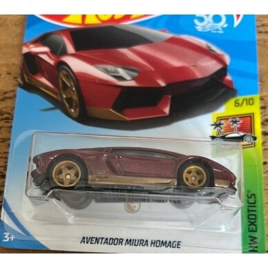 Hot Wheels Mainline Super Treasure Hunt Modeliukas Lamborghini Aventador Miura Homage STH with card protector