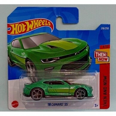 Hot Wheels Modeliukas 18 camaro ss green short card