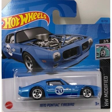 Hot Wheels Modeliukas 1970 Pontiac Firebird Blue short card