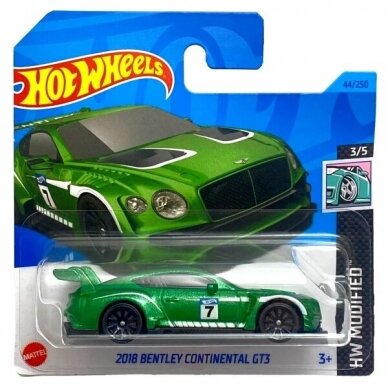 Hot Wheels Modeliukas 2018 Bentley Continental GT3 green short card