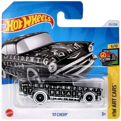 Hot Wheels Modeliukas 57 Chevy black (yra Sandėlyje)