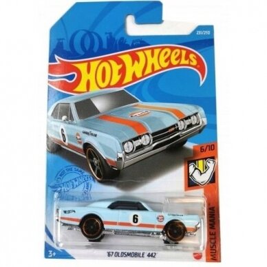 Hot Wheels Modeliukas 67 oldsmobile 442 Long Card (yra Sandėlyje)