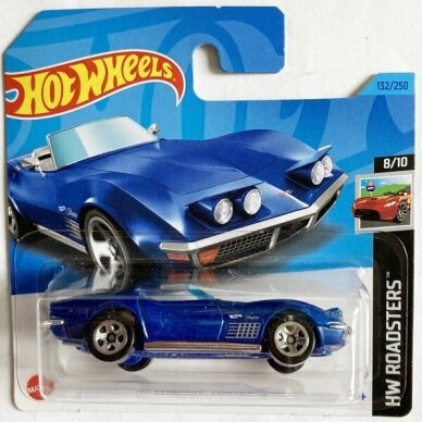 Hot Wheels 72 stingray Convertible blue short card