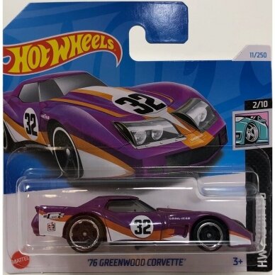 Hot Wheels 76 Greenwood Corvette Purple short card