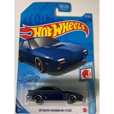 Hot Wheels Modeliukas 89 Mazda Savanna RX-7 FC3S blue (yra Sandėlyje)