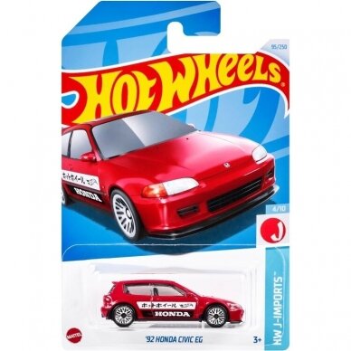 Hot Wheels 92 Honda Civic EG red Long Card