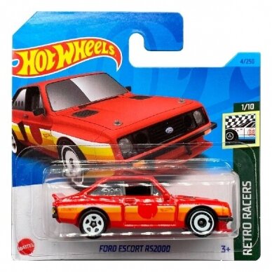 Hot Wheels Modeliukas ford escort rs2000 red short card