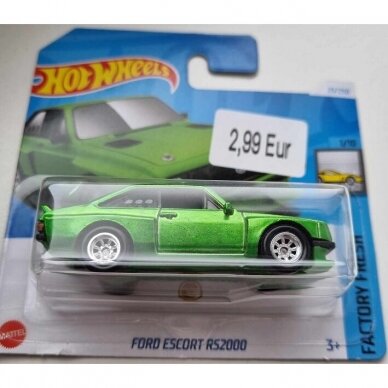 Hot Wheels Modeliukas Ford Escort RS2000 STH short card Super Treasure Hunt