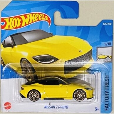 Hot Wheels Modeliukas Nissan Z Proto yellow short card