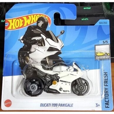 Hot Wheels Motociklo Modeliukas Ducatti 1199 Panigale 164/250 short card (TH - Treasure Hunt)