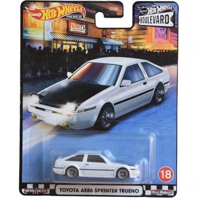 Hot Wheels Premium Boulevard Toyota Ae86 Sprinter Trueno, white Boulevard #18