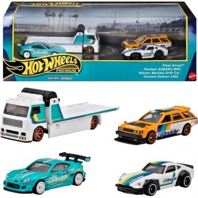 PRE-ORD3R Hot Wheels Premium Diorama Modeliukas Drifting Vehicle (Fleet Street,Datsun 240Z,Nissan Maxima Drift,Pandem Subaru BRZ)