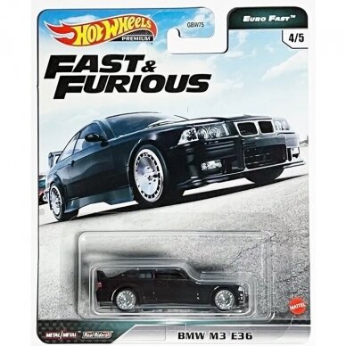 Hot Wheels Premium Fast and Furious Modeliukas BMW M3 E36 (yra sandėlyje)