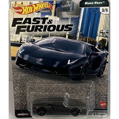 Hot Wheels Premium Fast and Furious Modeliukas Lamborghini Aventador Coupe
