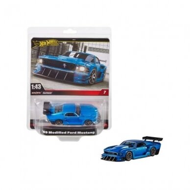 Hot Wheels Premium Modeliukas 1/43 Modified 1969 Ford Mustang (Ford Mad Muscle Mustang), blue