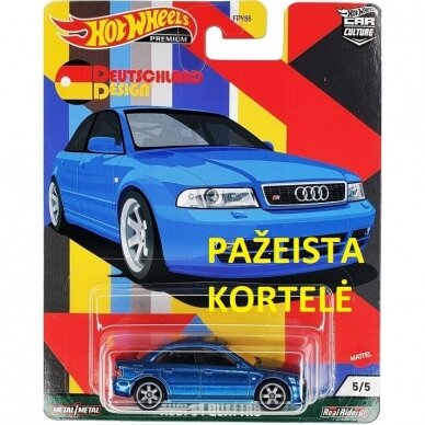 Hot Wheels Premium Modeliukas Audi S4 Quattro, blue (pažeista kortelė)