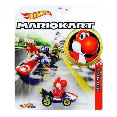 Hot Wheels Premium Mario Kart Red Yoshi Standard Kart