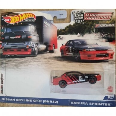 Hot Wheels Premium Modeliukas Nissan Skyline GT-R R32 Advan Team Transport (išpakuotas) (yra Sandėlyje)