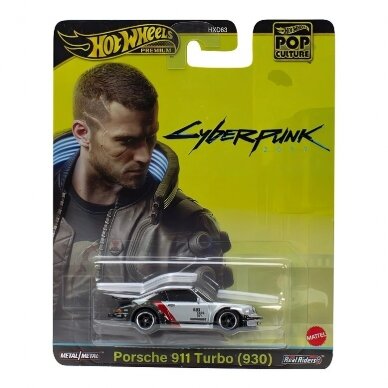 Hot Wheels Premium Pop Culture 2024 Modeliukas Porsche 911 Turbo (930) *Cyberpunk*, silver (yra Sandėlyje)