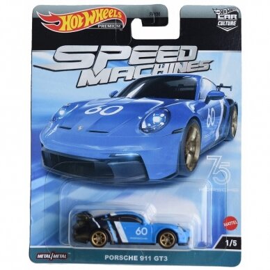 Hot Wheels Premium Speed Machines Modeliukas Porsche 911 GT3 (yra Sandėlyje)