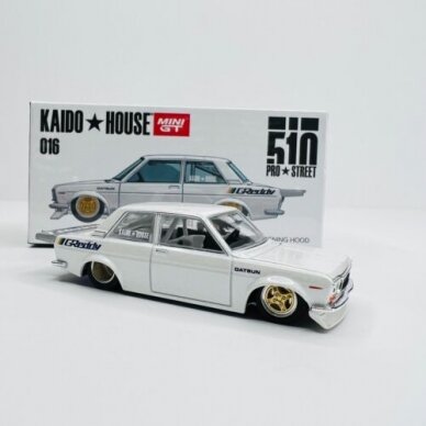 Mini GT Kaido House Kaido House Datsun 510 Pro Street *Greddy*, pearl white