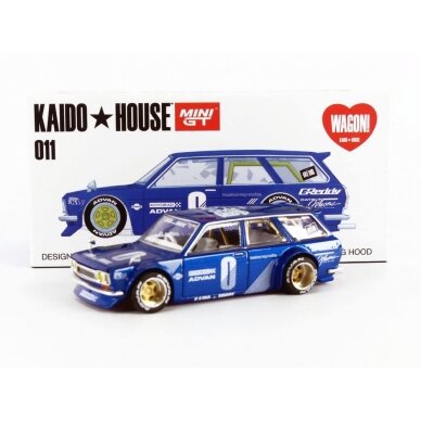 Mini GT Kaido House Modeliukas Kaido House RHD Datsun 510 Wagon, blue