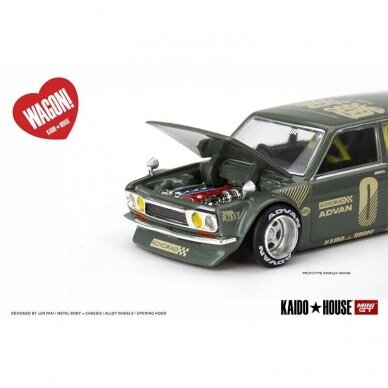 Mini GT Kaido House Kaido House RHD Datsun 510 Wagon, green (without film)