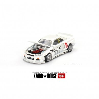 Mini GT Kaido House Modeliukas Kaido House V1 Nissan Skyline GT-R (R34), white