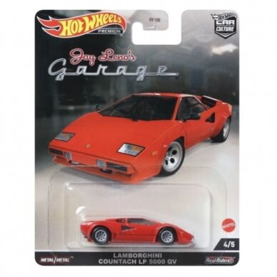 Hot Wheels Premium Modeliukas Lamborghini Countach LP 5000 QV *Jay Leno's Garage*, red (yra sandėlyje)