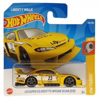 Hot Wheels Modeliukas LB Super Silhoutte Nissan Silvia s15 yellow  short card (yra Sandėlyje)