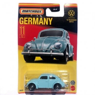 Matchbox Modeliukas 1962 Volkswagen Beetle, blue germany (yra Sandėlyje)