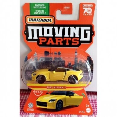 Matchbox Moving Parts Modeliukas 2023 Nissan Z yellow (yra sandėlyje)